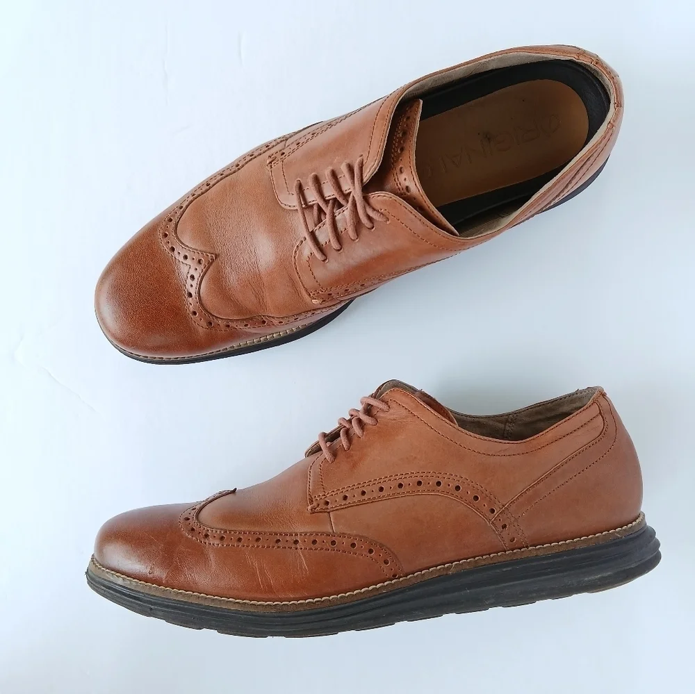 Cole Haan Grand Os Wingtip Brown Leather Oxford